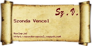 Szonda Vencel névjegykártya